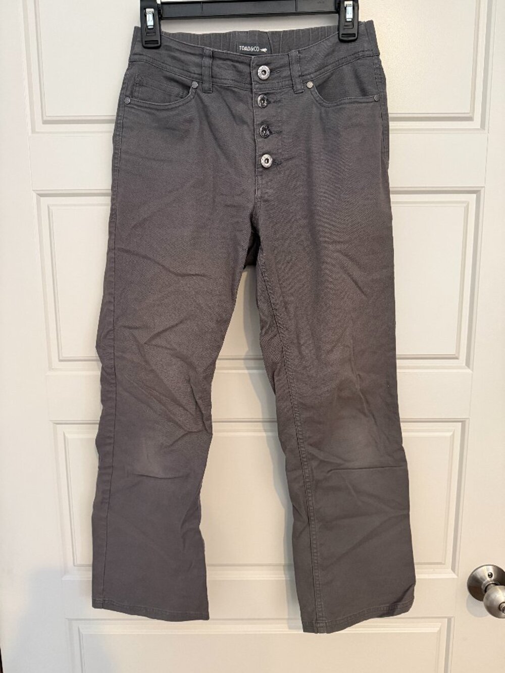 TOAD&CO Grey Organic Cotton Button-Fly Wide Leg Pants